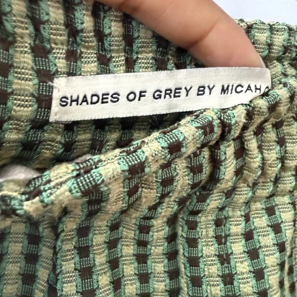 Shades of Grey by Micah Cohen sz S Womens Small Green Gingham Textured Shorts - Picture 4 of 7